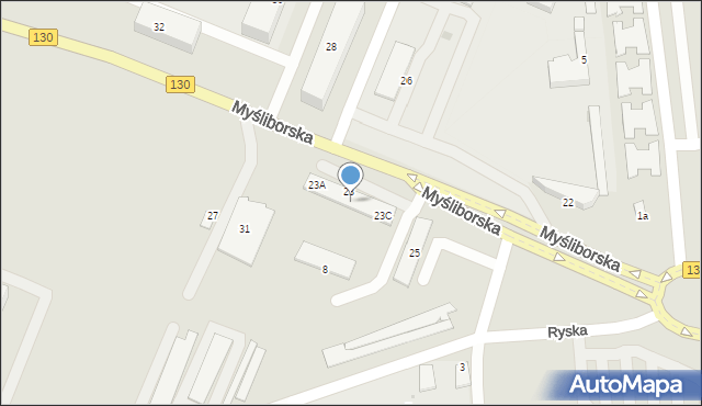 Gorzów Wielkopolski, Myśliborska, 23E, mapa Gorzów Wielkopolski