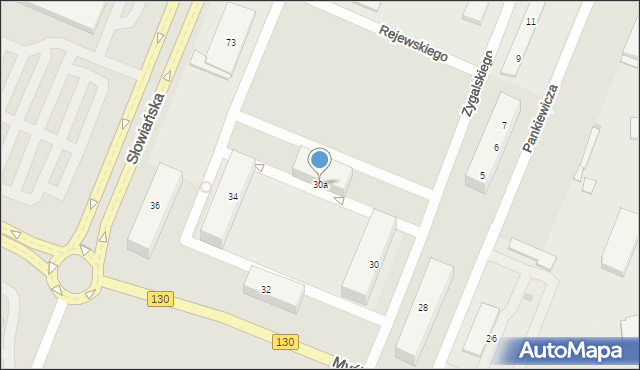Gorzów Wielkopolski, Myśliborska, 30a, mapa Gorzów Wielkopolski
