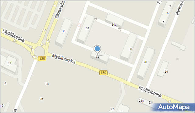 Gorzów Wielkopolski, Myśliborska, 32, mapa Gorzów Wielkopolski