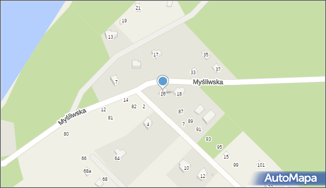 Grabówko, Myśliwska, 16, mapa Grabówko