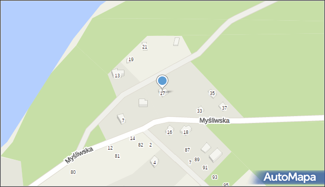 Grabówko, Myśliwska, 17, mapa Grabówko