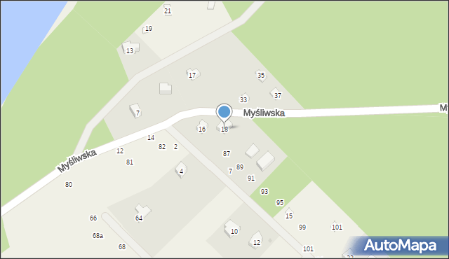 Grabówko, Myśliwska, 18, mapa Grabówko