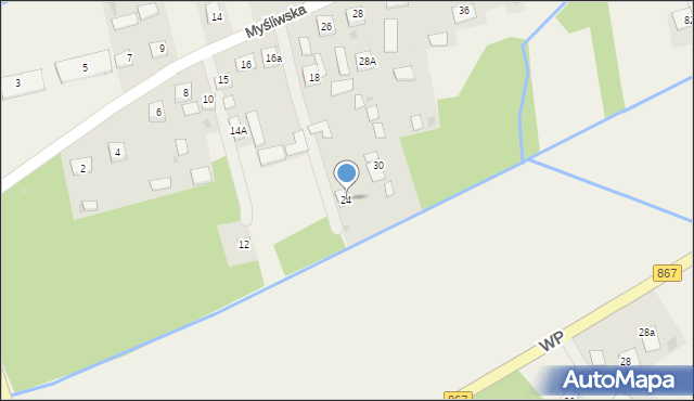 Horyniec-Zdrój, Myśliwska, 24, mapa Horyniec-Zdrój