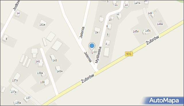 Jankowice, Myśliwska, 1, mapa Jankowice