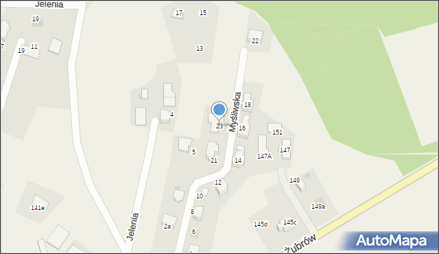 Jankowice, Myśliwska, 23, mapa Jankowice