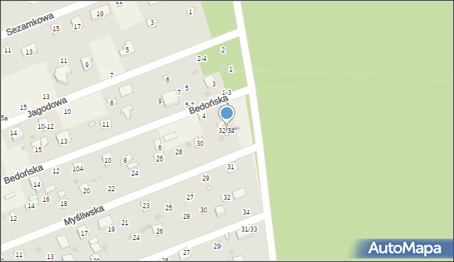 Janówka, Myśliwska, 32/34, mapa Janówka