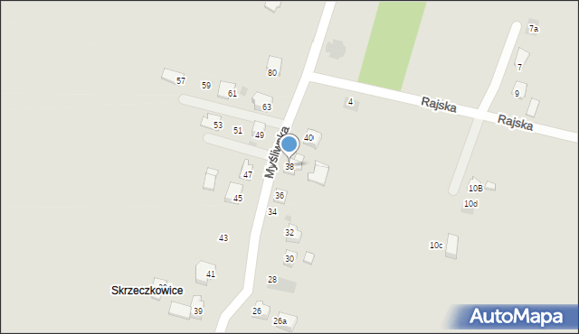 Jastrzębie-Zdrój, Myśliwska, 38, mapa Jastrzębie-Zdrój