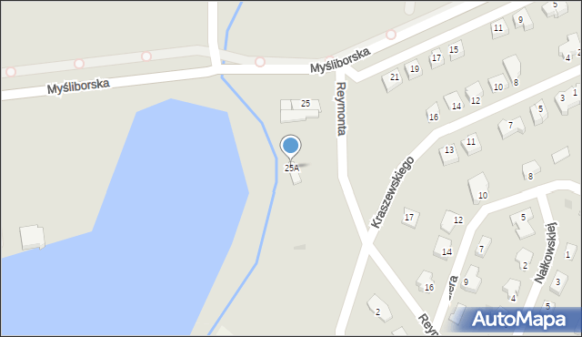Jawor, Myśliborska, 25A, mapa Jawor