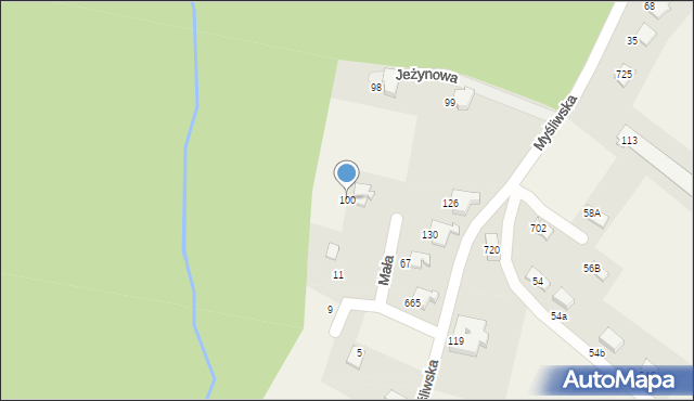 Jaworze, Myśliwska, 100, mapa Jaworze