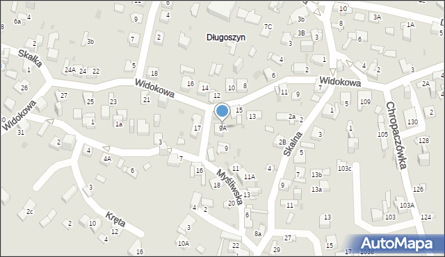 Jaworzno, Myśliwska, 9A, mapa Jaworzno