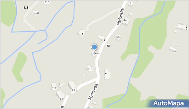 Jelenia Góra, Myśliwska, 10, mapa Jelenia Góra