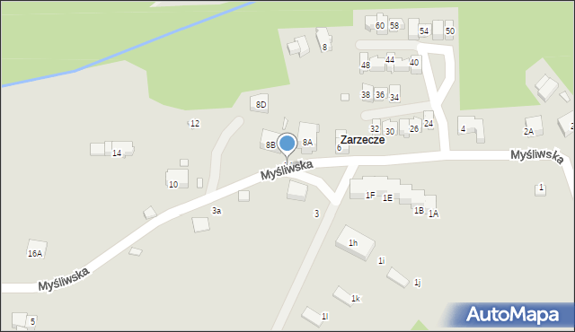 Karpacz, Myśliwska, 1d, mapa Karpacz