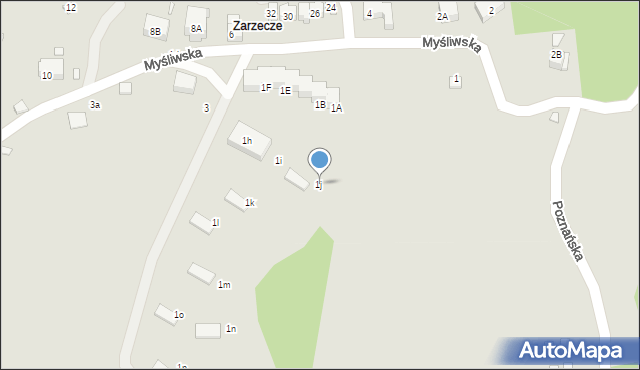 Karpacz, Myśliwska, 1j, mapa Karpacz