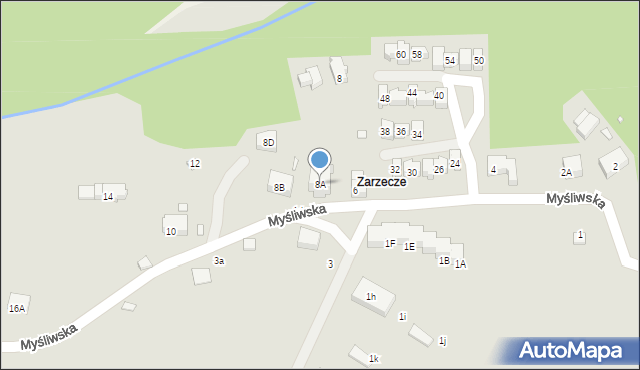 Karpacz, Myśliwska, 8A, mapa Karpacz