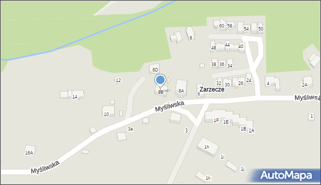 Karpacz, Myśliwska, 8B, mapa Karpacz