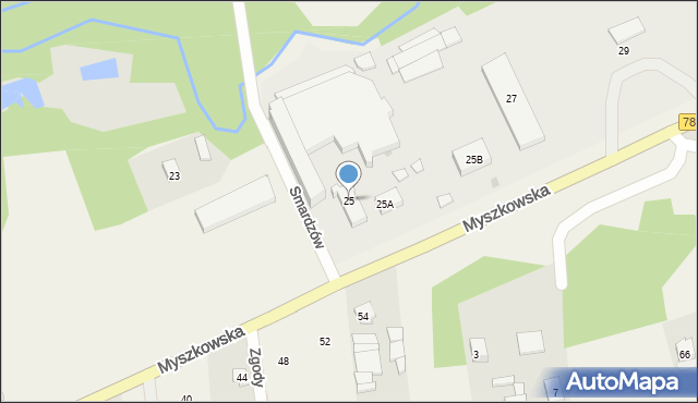Koziegłówki, Myszkowska, 25, mapa Koziegłówki