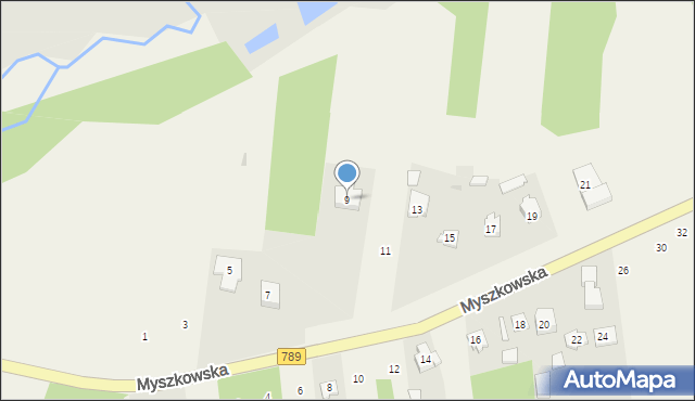 Koziegłówki, Myszkowska, 9, mapa Koziegłówki