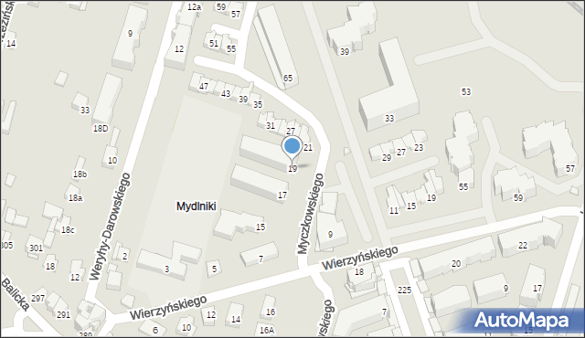 Kraków, Myczkowskiego Stefana, prof., 19, mapa Krakowa