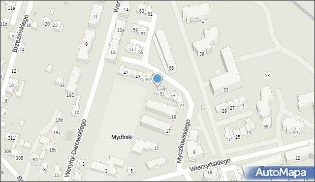 Kraków, Myczkowskiego Stefana, prof., 33, mapa Krakowa