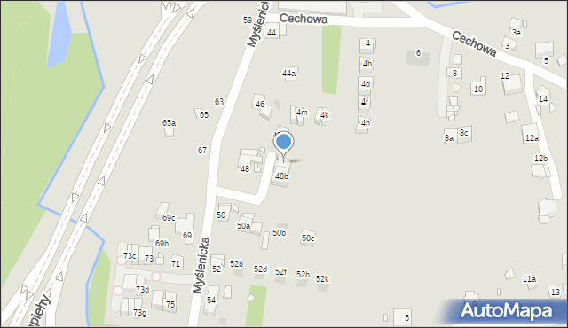 Kraków, Myślenicka, 48c, mapa Krakowa