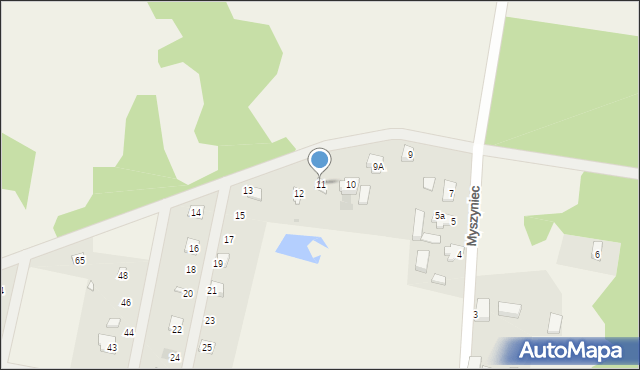 Kuźnica Głogowska, Myszyniec, 11, mapa Kuźnica Głogowska