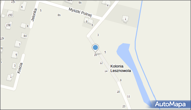 Lesznowola, Myszki Polnej, 10, mapa Lesznowola