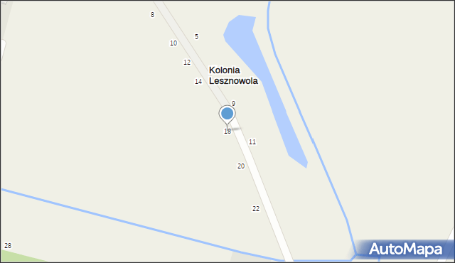 Lesznowola, Myszki Polnej, 18, mapa Lesznowola