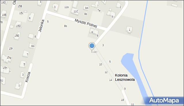 Lesznowola, Myszki Polnej, 8, mapa Lesznowola