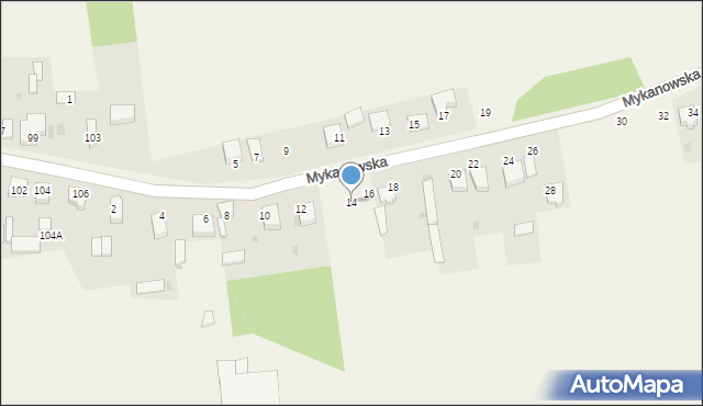 Łochynia, Mykanowska, 14, mapa Łochynia