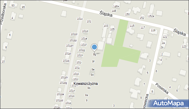 Łódź, Mysłowicka, 9g, mapa Łodzi