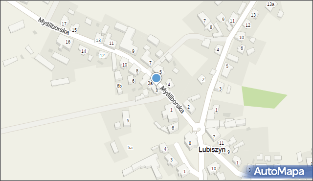 Lubiszyn, Myśliborska, 3, mapa Lubiszyn