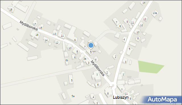 Lubiszyn, Myśliborska, 5, mapa Lubiszyn