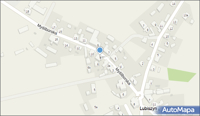 Lubiszyn, Myśliborska, 8, mapa Lubiszyn