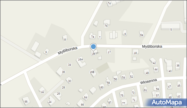 Moczkowo, Myśliborska, 16, mapa Moczkowo