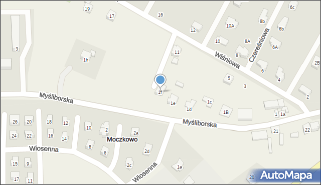 Moczkowo, Myśliborska, 1f, mapa Moczkowo