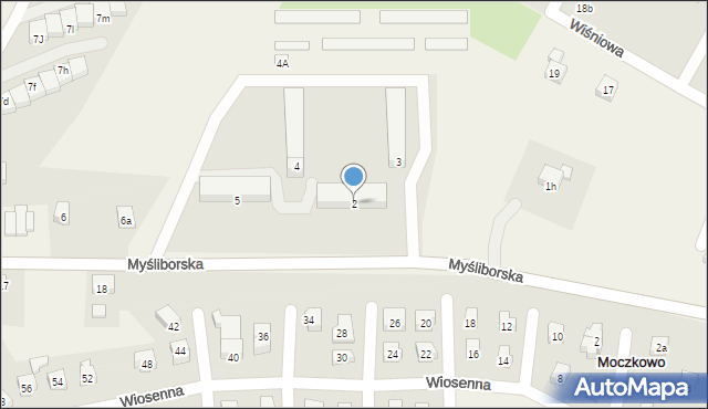 Moczkowo, Myśliborska, 2, mapa Moczkowo