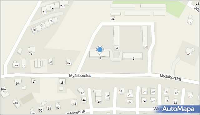 Moczkowo, Myśliborska, 5, mapa Moczkowo
