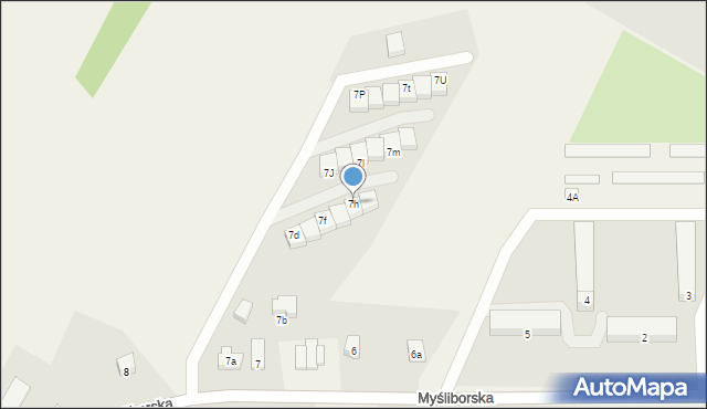 Moczkowo, Myśliborska, 7h, mapa Moczkowo