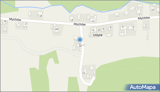 Mychów, Mychów, 14, mapa Mychów