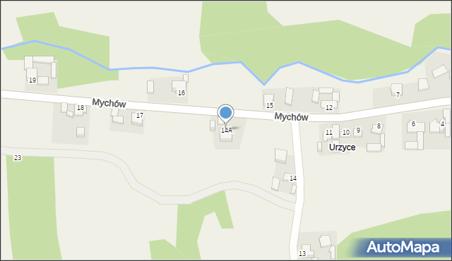 Mychów, Mychów, 14A, mapa Mychów