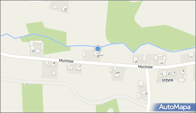 Mychów, Mychów, 16, mapa Mychów