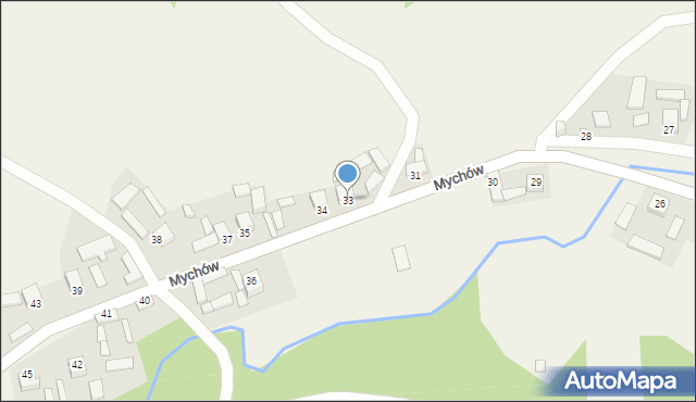 Mychów, Mychów, 33, mapa Mychów