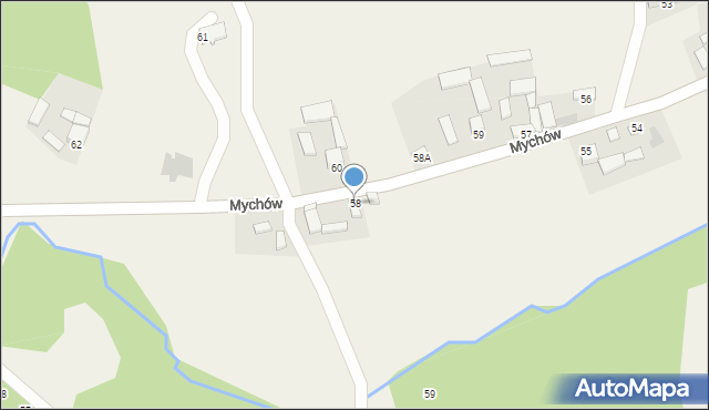 Mychów, Mychów, 58, mapa Mychów