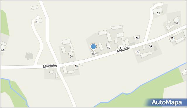 Mychów, Mychów, 58A, mapa Mychów