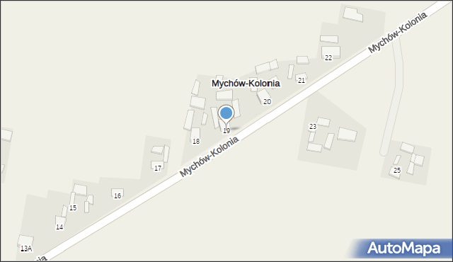 Mychów-Kolonia, Mychów-Kolonia, 19, mapa Mychów-Kolonia