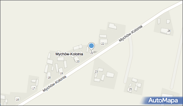 Mychów-Kolonia, Mychów-Kolonia, 21, mapa Mychów-Kolonia