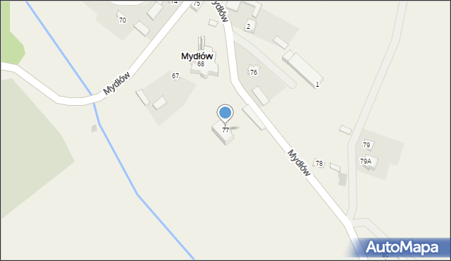 Mydłów, Mydłów, 77, mapa Mydłów