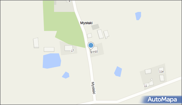 Mysłaki, Mysłaki, 9, mapa Mysłaki