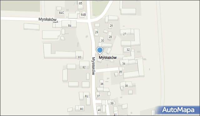 Mysłaków, Mysłaków, 33, mapa Mysłaków