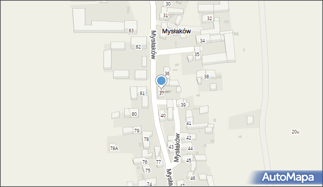 Mysłaków, Mysłaków, 37, mapa Mysłaków